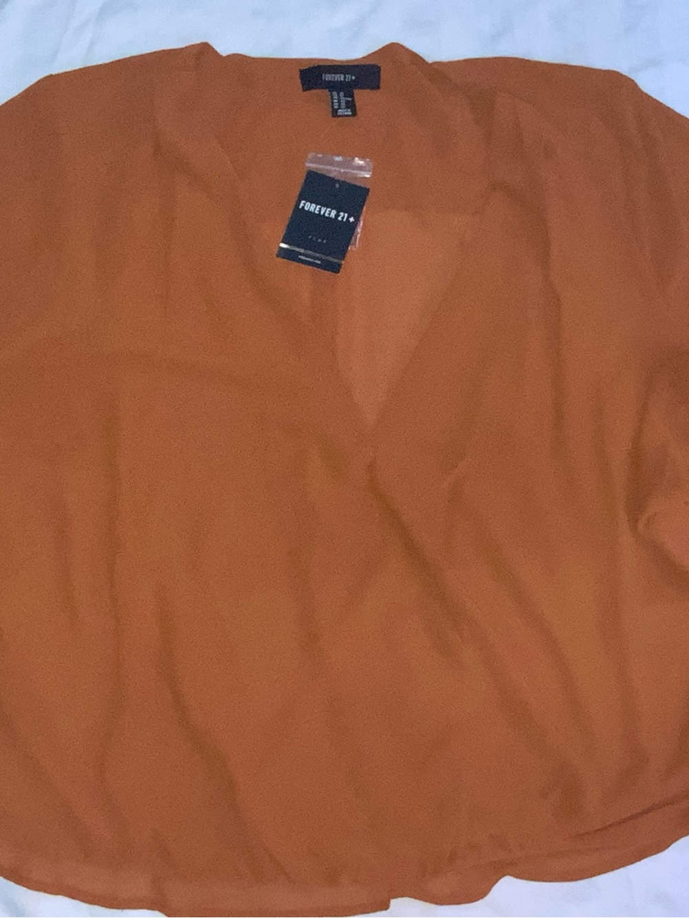 Forever 21 Burnt Orange V-Neck Wrap Top